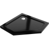 Mexen Flat plato de ducha pentagonal slim 80 x 80 cm, negro, sifón cromo - 41P708080