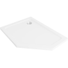 Mexen Flat plato de ducha pentagonal slim izquierdo 90 x 80 cm, blanco, sifón cromado - 41P108090L