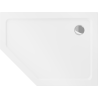 Mexen Flat pentagon duschkar slim höger 90 x 80 cm, vit, krom avlopp - 41P108090R