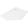 Mexen Flat πενταγωνικό ντους slim δεξί 90 x 80 cm, λευκό, σιφόνι χρώμιο - 41P108090R