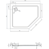 Mexen Flat brodzik pięciokątny slim lewy 100 x 80 cm, biały, syfon chrom - 41P108010L