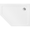 Mexen Flat slim vijfhoekige douchebak rechts 100 x 80 cm, wit, afvoerplug chroom - 41P108010R
