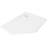 Mexen Flat Pentagonale, flache Duschwanne, rechts, 100 x 80 cm, weiß, Chrom-Siphon - 41P108010R