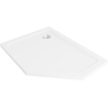 Mexen Flat receveur de douche pentagonal slim gauche 100 x 90 cm, blanc, bonde chromée - 41P109010L