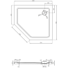 Mexen Flat plato de ducha pentagonal slim derecho 100 x 90 cm, blanco, desagüe cromado - 41P109010R
