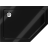 Mexen Flat πεντάγωνο ντους slim αριστερό 90 x 80 cm, μαύρο, σιφόν χρώμιο - 41P708090L