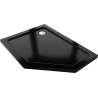 Mexen Flat λεπτή αριστερή πενταγωνική ντουζιέρα 100 x 80 cm, μαύρη, σιφόνι