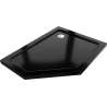 Mexen Flat slim vijfhoekige douchebak rechts 100 x 80 cm, zwart, chroom sifon - 41P708010R