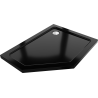 Mexen Flat fünfeckige Duschwanne Slim rechts 100 x 90 cm, schwarz, Siphon chrom - 41P709010R