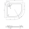 Mexen Flat piatto doccia semicircolare slim sinistro 90 x 80 cm, bianco, sifone cromato - 41108090L