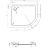 Mexen Flat plato de ducha semicircular slim izquierdo 100 x 80 cm, blanco, sifón cromo - 41108010L