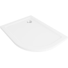 Mexen Flat receveur de douche demi-circulaire slim gauche 120 x 80 cm, blanc, siphon chromé - 41108012L