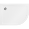 Mexen Flat base de duche semicircular slim esquerda 120 x 80 cm, branco, sifão cromado - 41108012L