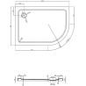 Mexen Flat piatto doccia semicircolare slim sinistro 120 x 80 cm, bianco, sifone cromato - 41108012L