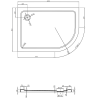 Mexen Flat slim halfronde douchebak links 120 x 80 cm, wit, sifon chroom - 41108012L