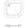 Mexen Flat ντουζιέρα ημικυκλική slim αριστερή 100 x 90 εκ, λευκή, σιφόνι χρώμιο
