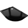 Mexen Flat Halbrunder Duschwanne Slim Links 90 x 80 cm, Schwarz, Siphon Chrom - 41708090L