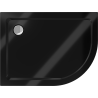 Mexen Flat ducha semicircular slim izquierdo 90 x 80 cm, negro, desagüe cromado - 41708090L