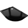 Mexen Flat receveur de douche demi-circulaire slim gauche 120 x 80 cm, noir, siphon chromé - 41708012L