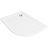 Mexen Flat piatto doccia semicircolare slim sinistro 120 x 80 cm, bianco, sifone dorato - 41108012L-G