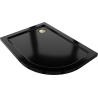 Mexen Flat receveur de douche demi-circulaire slim gauche 90 x 80 cm, noir, siphon doré - 41708090L-G