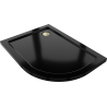Mexen Flat slim semicircular left shower tray 100 x 80 cm, black, gold siphon - 41708010L-G