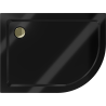Mexen Flat receveur de douche demi-circulaire slim gauche 120 x 80 cm, noir, siphon doré - 41708012L-G