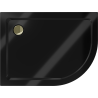 Mexen Flat Halbrunde Duschwanne Slim Links 100 x 90 cm, Schwarz, Siphon Gold - 41709010L-G