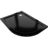 Mexen Flat Halbrunde Duschwanne Slim Links 120 x 90 cm, Schwarz, Siphon Gold - 41709012L-G