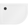 Mexen Flat plato de ducha semicircular slim izquierdo 120 x 80 cm, blanco, sifón negro - 41108012L-B