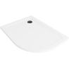 Mexen Flat ducha semicírculo slim izquierda 120 x 90 cm, blanco, sifón negro - 41109012L-B
