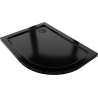 Mexen Flat piatto doccia semicircolare slim sinistro 90 x 80 cm, nero, sifone nero - 41708090L-B