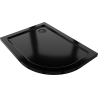 Mexen Flat plato de ducha semicircular slim izquierdo 120 x 90 cm, negro, sifón negro - 41709012L-B