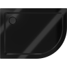 Mexen Flat plato de ducha semicircular slim izquierdo 120 x 90 cm, negro, sifón negro - 41709012L-B