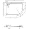 Mexen Flat plato de ducha semicircular slim izquierdo 120 x 90 cm, negro, sifón negro - 41709012L-B