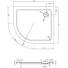 Mexen Flat piatto doccia semicircolare slim destro 90 x 80 cm, bianco, sifone cromato - 41108090P