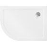 Mexen Flat piatto doccia semicircolare slim destro 100 x 80 cm, bianco, sifone cromato - 41108010P