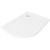 Mexen Flat half-ronde slanke douchebak rechts 120 x 80 cm, wit, chromen sifon - 41108012P