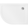 Mexen Flat half-ronde slanke douchebak rechts 120 x 80 cm, wit, chromen sifon - 41108012P