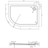 Mexen Flat piatto doccia semicircolare slim destro 120 x 80 cm, bianco, sifone cromato - 41108012P