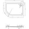 Mexen Flat receptor de ducha semicircular slim derecho 120 x 80 cm, blanco, sifón cromado - 41108012P