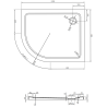Mexen Flat slim halvcirkelformad duschkar höger 100 x 90 cm, vit, krom siphon - 41109010P