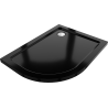 Mexen Flat base de duche semicircular slim direito 120 x 80 cm, preto, sifão cromado - 41708012P