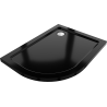 Mexen Flat piatto doccia semicircolare slim destro 100 x 90 cm, nero, sifone cromato - 41709010P