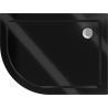 Mexen Flat λεπτή ημι-κυκλική ντουζιέρα δεξιά 100 x 90 cm, μαύρη, σιφόνι χρώμιο