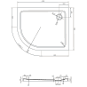 Mexen Flat piatto doccia semicircolare slim destro 100 x 90 cm, nero, sifone cromato - 41709010P