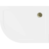 Mexen Flat Halbrunde Slim-Duschwanne rechts 90 x 80 cm, weiß, Goldener Siphon - 41108090P-G