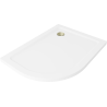 Mexen Flat Halbrunde Duschwanne Slim Rechts 120 x 90 cm, Weiß, Siphon Gold - 41109012P-G