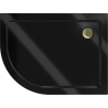 Mexen Flat plato de ducha semicircular slim derecho 90 x 80 cm, negro, sifón dorado - 41708090P-G