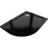 Mexen Flat piatto doccia semicircolare slim destro 90 x 80 cm, nero, sifone dorato - 41708090P-G